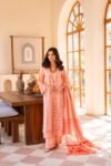 Luxury 3PC Chikan Kari Embroidered Lawn Suit with Digital Print Dupatta